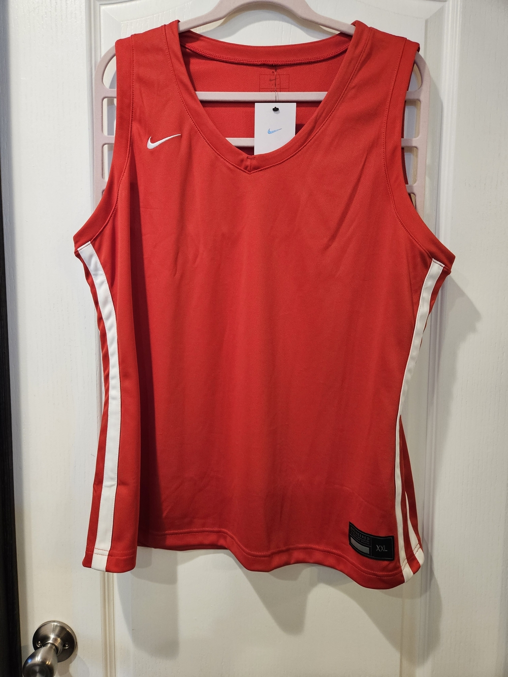 Nike Red Athletic Tanktop with White XXL Stripe New With Tags Xxl